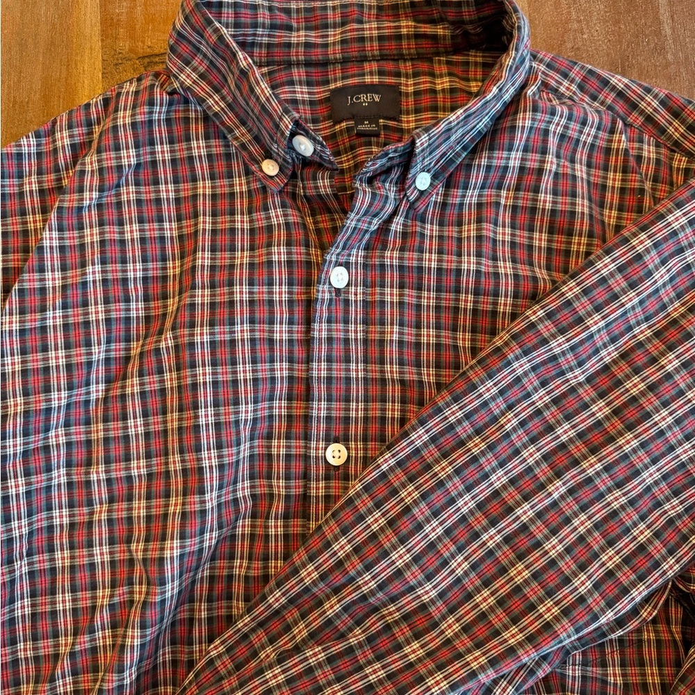 JCrew LS plaid shirt medium